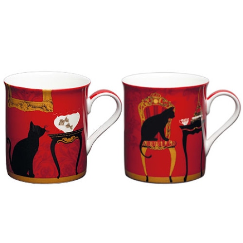 Set de portelan 2 cani cu pisici, Lancaster, 250 ml, Multicolor