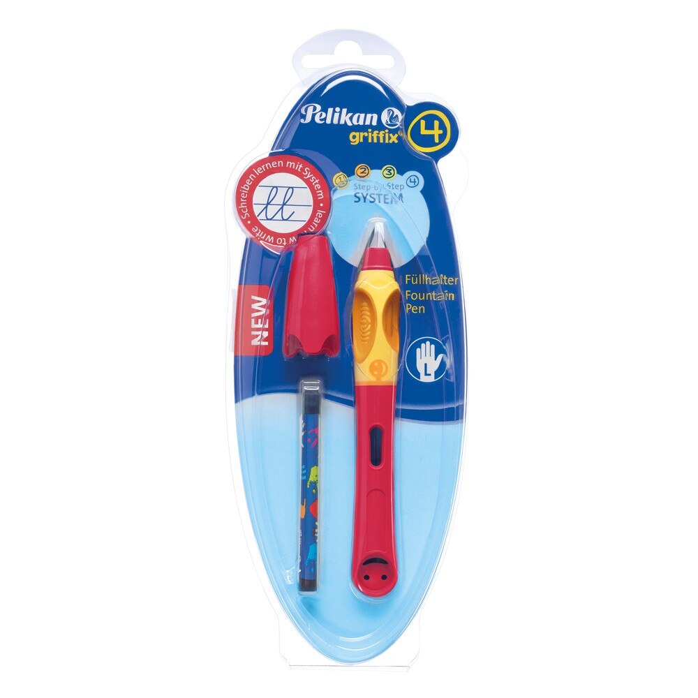 Stilou Griffix pentru stangaci, culoare rosie, 1 rezerva