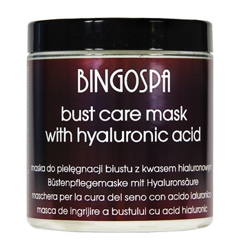 Masca pentru ingrijirea bustului cu acid hialuronic, BingoSpa, Unt de cacao, Ulei de cafea verde, 250 g Masca pentru ingrijirea bustului cu acid hialuronic, BingoSpa, Unt de cacao, Ulei de cafea verde, 250 g