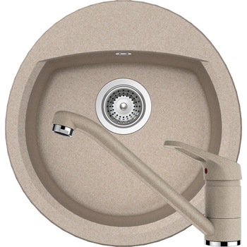 Kit chiuveta Schock Manhattan R-100 470 x 490 mm si baterie Schock Cosmo Sabbia Cristalite Kit chiuveta Schock Manhattan R-100 470 x 490 mm si baterie Schock Cosmo Sabbia Cristalite