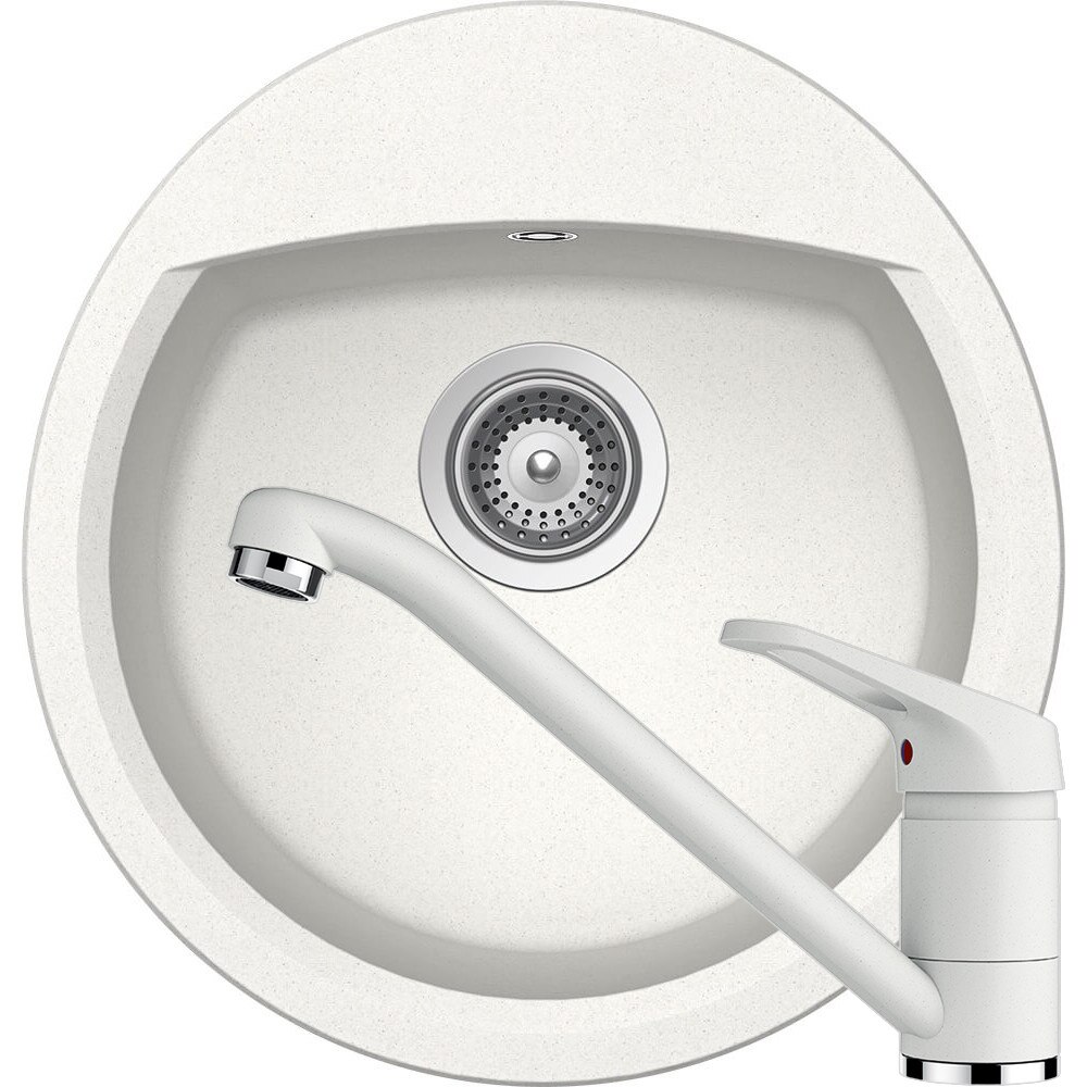 Kit chiuveta Schock Manhattan R-100 470 x 490 mm si baterie Schock Cosmo Alpina Cristalite