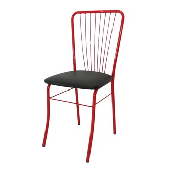 Scaun Nera 8 Vopsit,Piele Ecologica, Rosu/Negru Scaun Nera 8 Vopsit,Piele Ecologica, Rosu/Negru