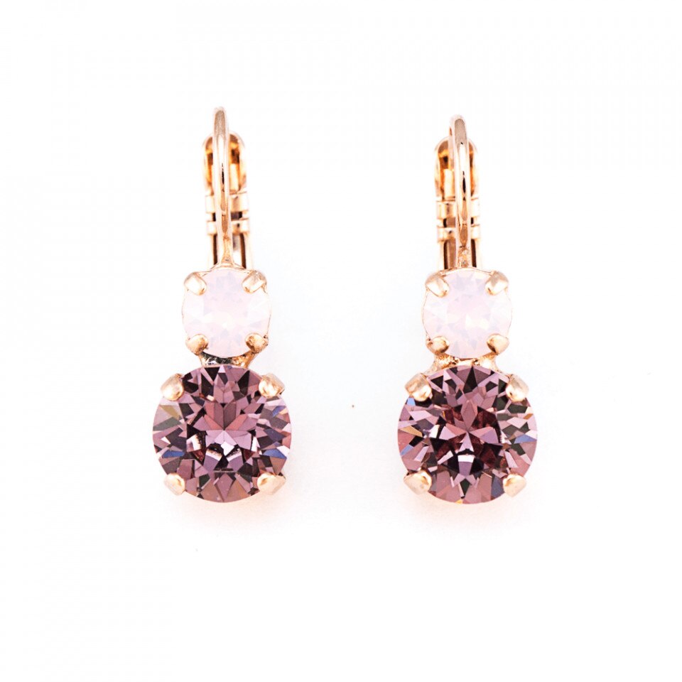 Cercei placati cu Aur roz de 24K, Cristale Swarovski, Elizabeth by Roxannes - Mariana Jewellery, Roz 1190-1022RG6