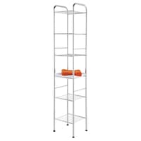 Raft multifunctional cu 6 etajere, otel cromat, argintiu, 32x170cm