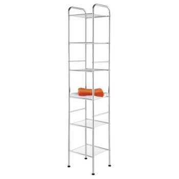 Raft multifunctional cu 6 etajere, otel cromat, argintiu, 32x170cm Raft multifunctional cu 6 etajere, otel cromat, argintiu, 32x170cm