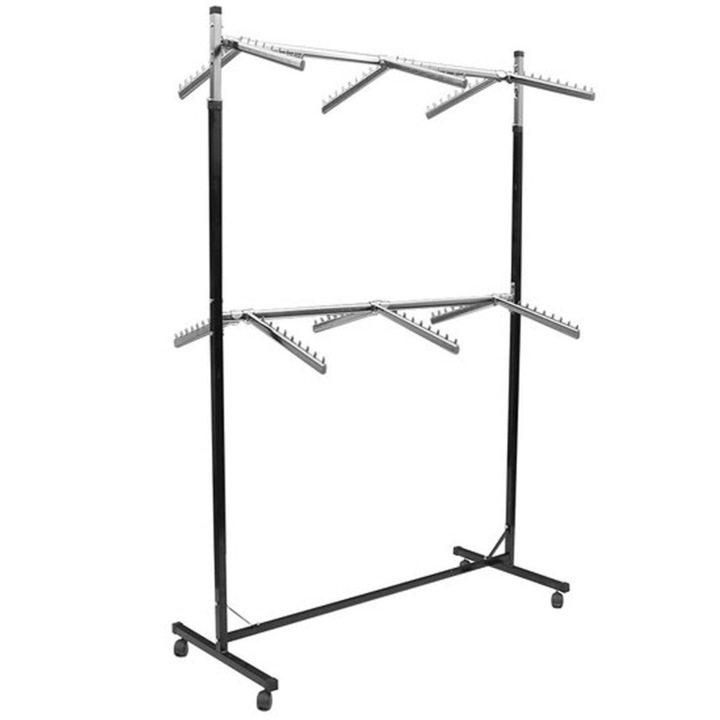 Stender metal vopsit , dublu cu 12 expozitori , suport umerase