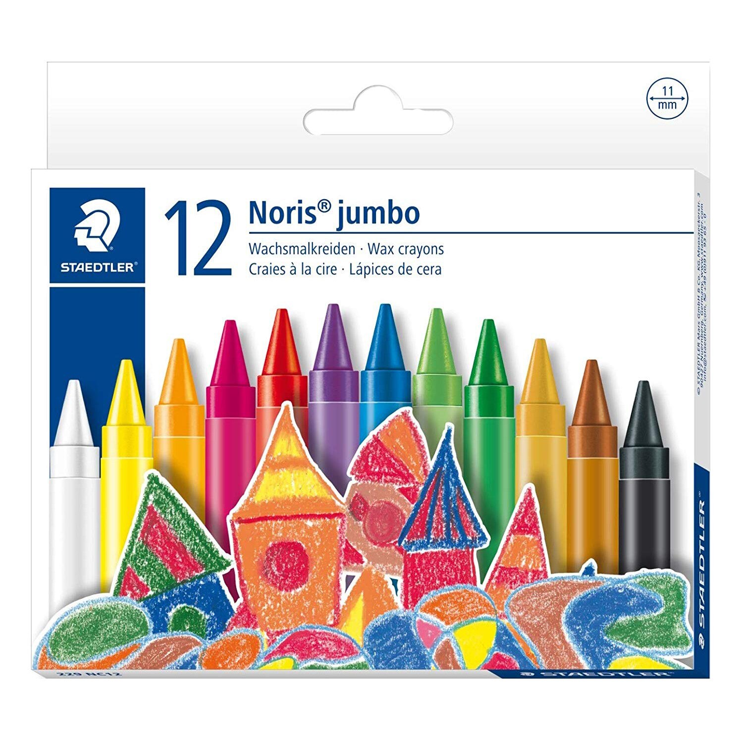 Creioane colorate cerate 11mm Staedtler Noris Jumbo 12/set ST-229-NC12