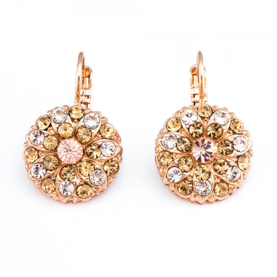 Cercei placati cu Aur roz de 24K, Cristale Swarovski, Guardian Angel by Roxannes - Mariana Jewellery, Bej 1029-39132RG6