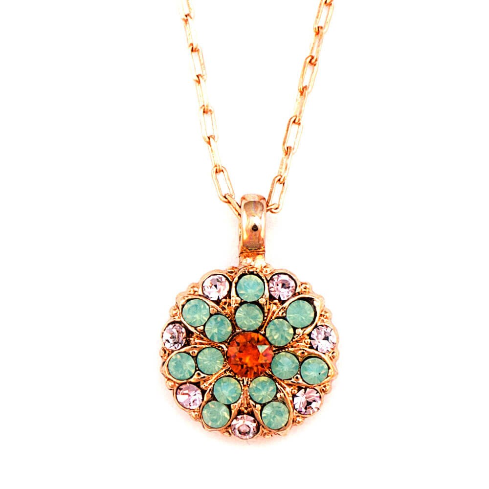 Pandantiv cu lant placat cu Aur roz de 24K, Cristale, Guardian Angel by Roxannes - Mariana Jewellery