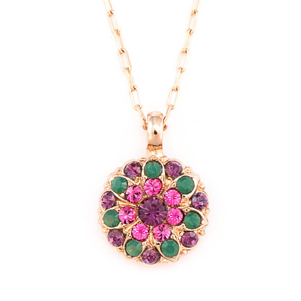Pandantiv cu lant placat cu Aur roz de 24K, Cristale, Guardian Angel by Roxannes - Mariana Jewellery, Multicolor 5212-1033RG