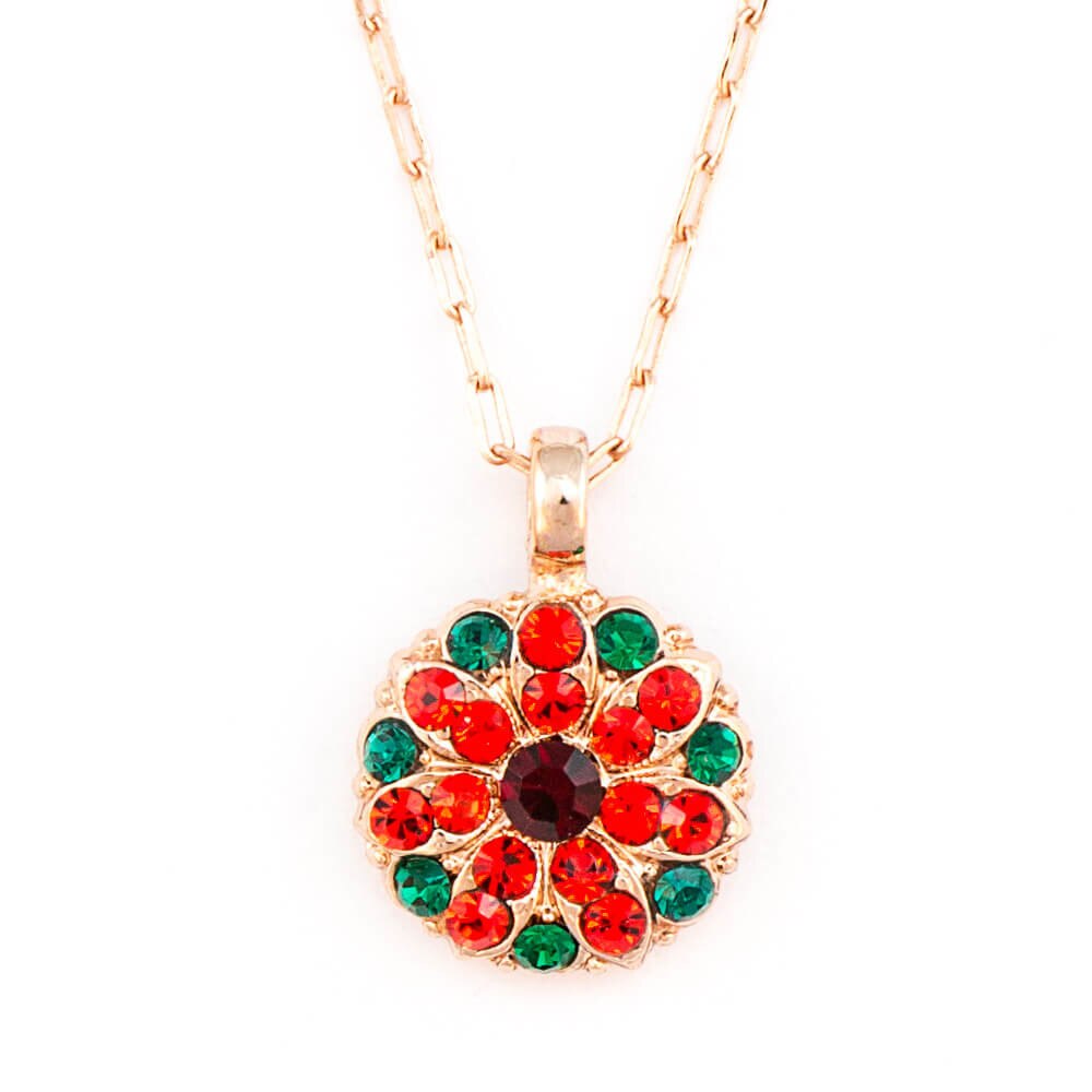 Pandantiv cu lant placat cu Aur roz de 24K, Cristale, Guardian Angel by Roxannes - Mariana Jewellery, Rosu 5212-279RG