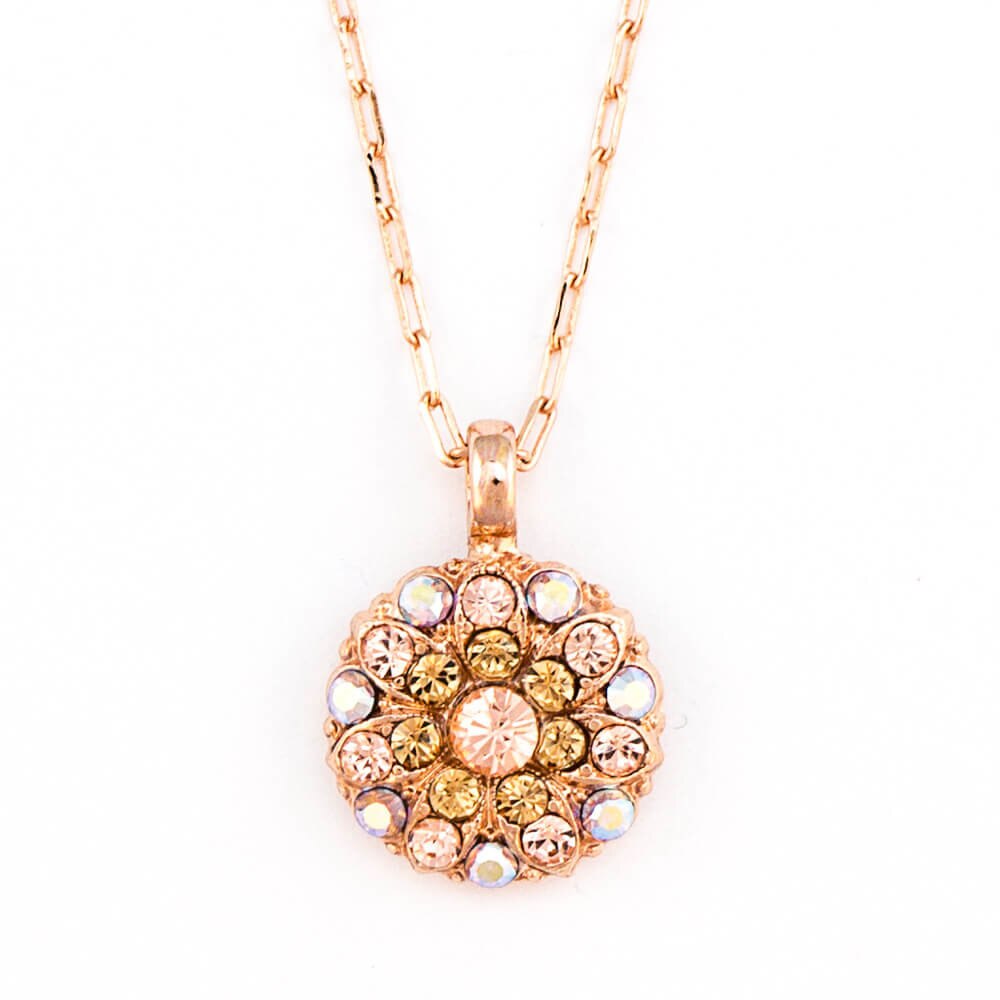 Pandantiv cu lant placat cu Aur roz de 24K, Cristale, Guardian Angel by Roxannes - Mariana Jewellery, Auriu 5212-362RG