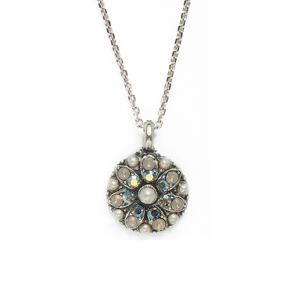 Pandantiv cu lant placat cu Argint 925, Cristale si perle, Guardian Angel by Roxannes - Mariana Jewellery, Alb/Creme 5212-1341SP