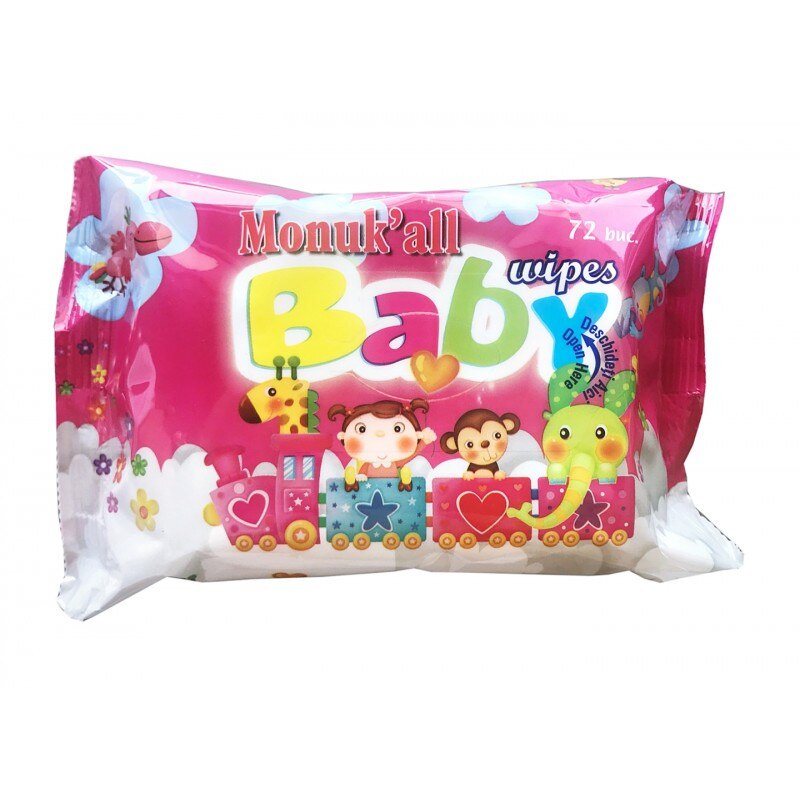 Servetele umede copii MONUKALL PINK, 72 buc