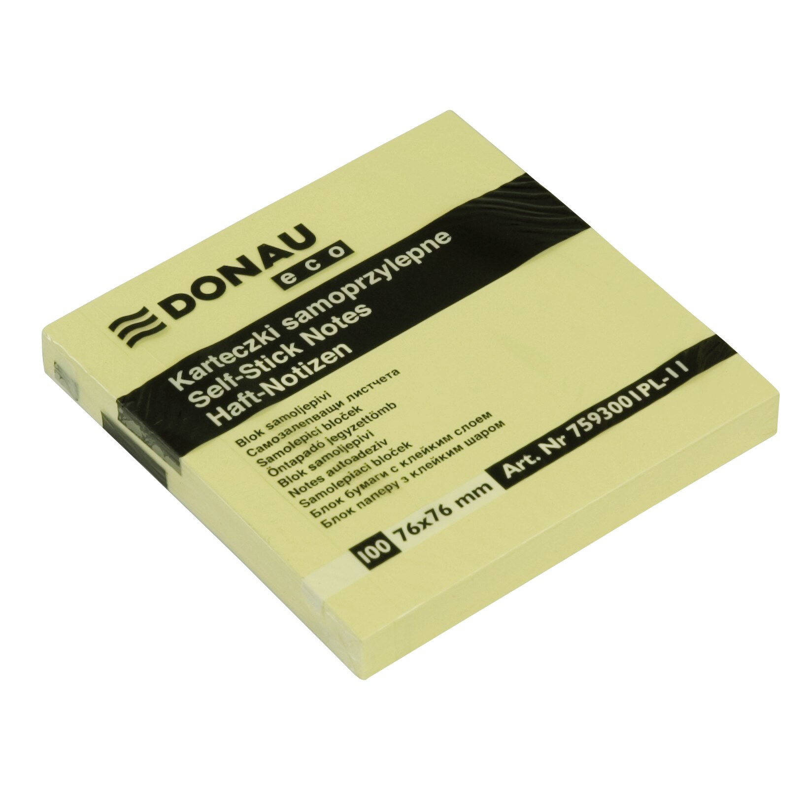 Notes adeziv 76x76mm galben DONAU