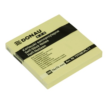 Notes adeziv 76x76mm galben DONAU Notes adeziv 76x76mm galben DONAU