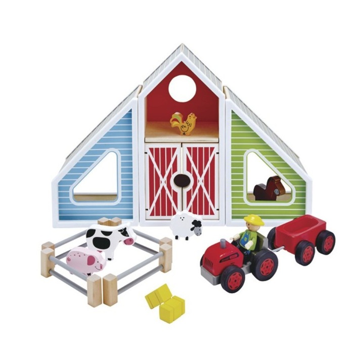 Jucarie educativa, Hambarul vesel, Hape, +3 ani, 16 piese, multicolor