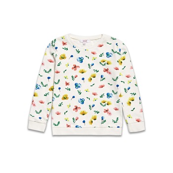 Bluza flausata, Fete, Sugar Squad, Alb/Multicolor Bluza flausata, Fete, Sugar Squad, Alb/Multicolor