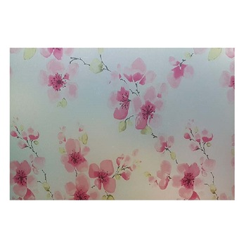 Folie decorativa pentru geam autoadeziva floare rosie de cires, 10 m x 1 m Folie decorativa pentru geam autoadeziva floare rosie de cires, 10 m x 1 m