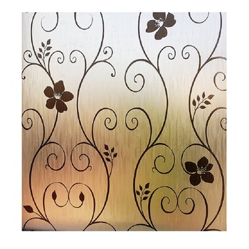Folie decorativa pentru geam autoadeziva floral negru, 10 m x 0.9 m Folie decorativa pentru geam autoadeziva floral negru, 10 m x 0.9 m