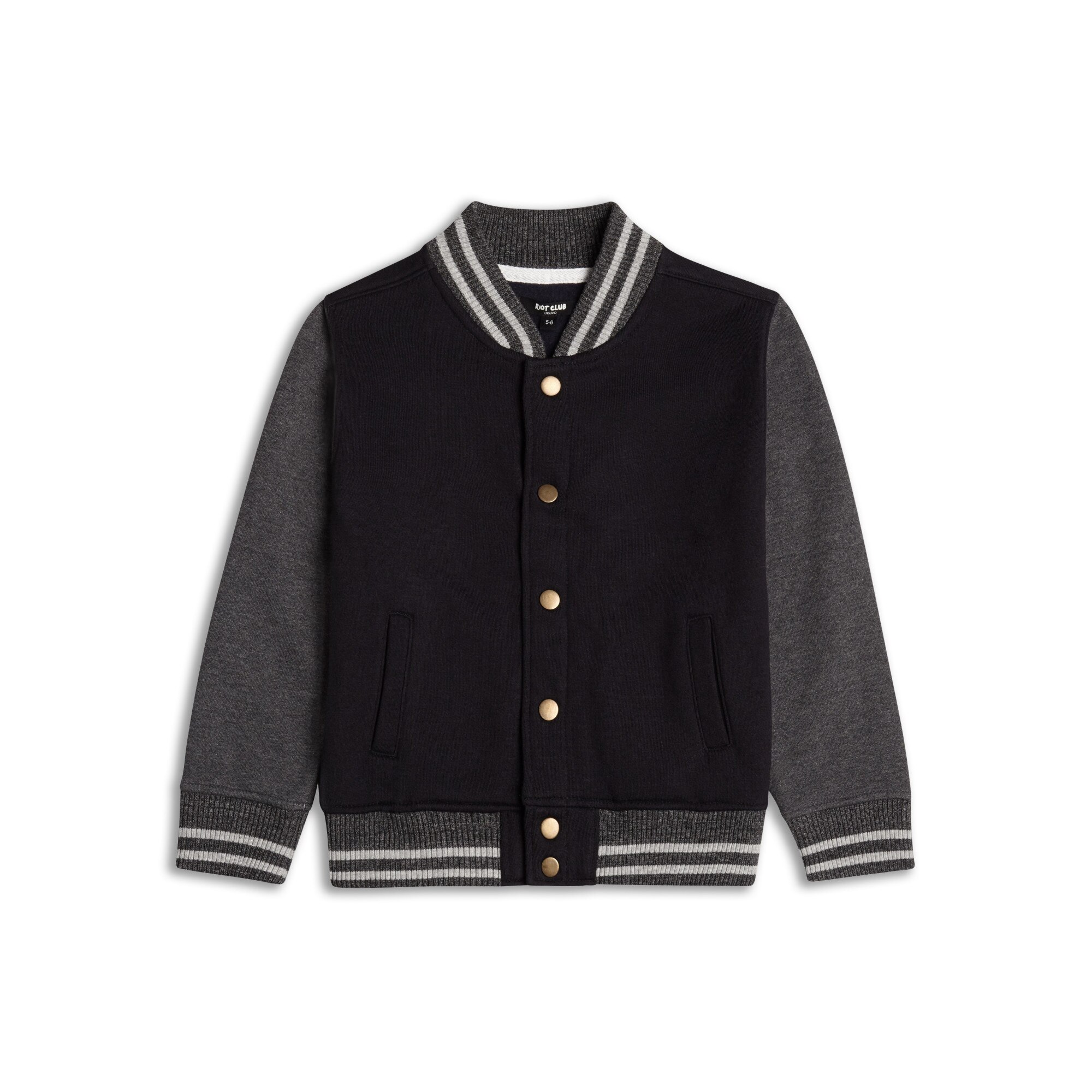 Jacheta vatuita Baieti, Riot Club, Negru/Gri inchis, 6-7 ani