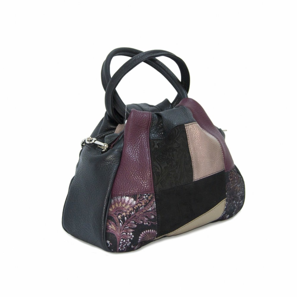 Geanta dama,Zea,Neagra, patratele decor