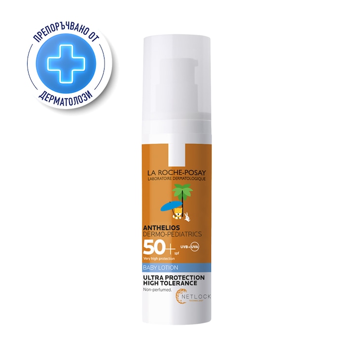 Мляко за лице и тяло за бебета La Roche-Posay Anthelios Dermo-Pediatrics SPF 50+, 50 мл
