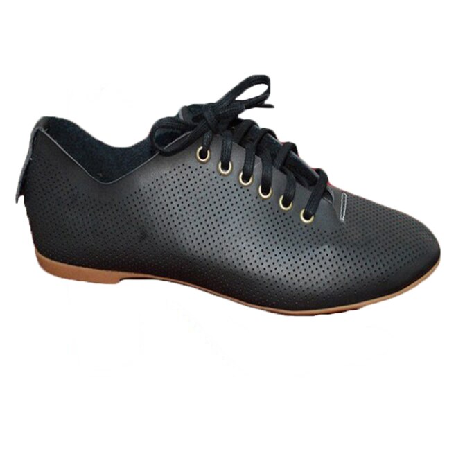 Pantof cu siret din piele naturala, D&J Exclusive, Negru