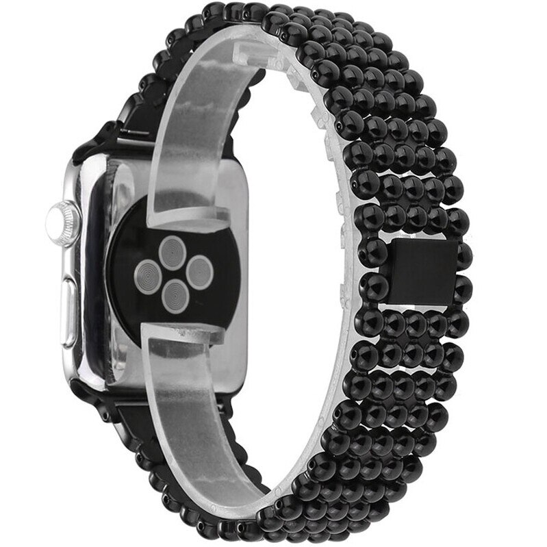 Curea iUni compatibila cu Apple Watch 1/2/3/4/5/6, 42mm, Luxury, Otel Inoxidabil, Black