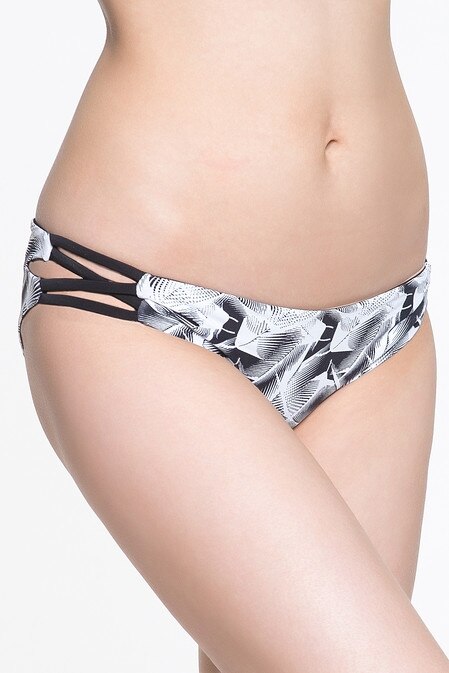 Slip dama, KHONGBOONSWIMWEAR, Pirot, Negru/ Alb