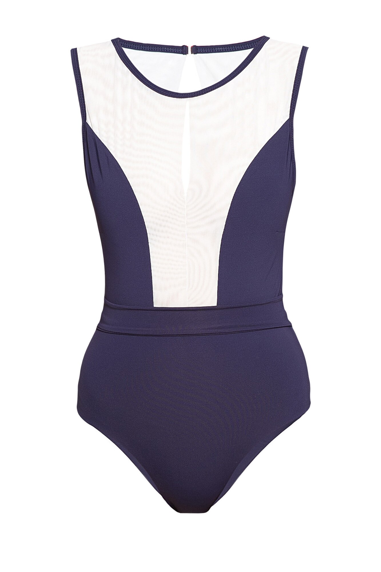 Costum intreg, KHONGBOONSWIMWEAR, Siena, Albastru/ Alb