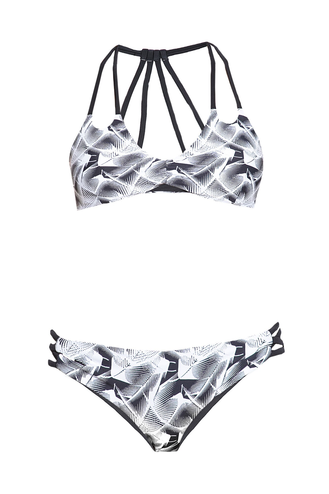 Sutien dama, KHONGBOONSWIMWEAR, Pirot, Negru/ Alb