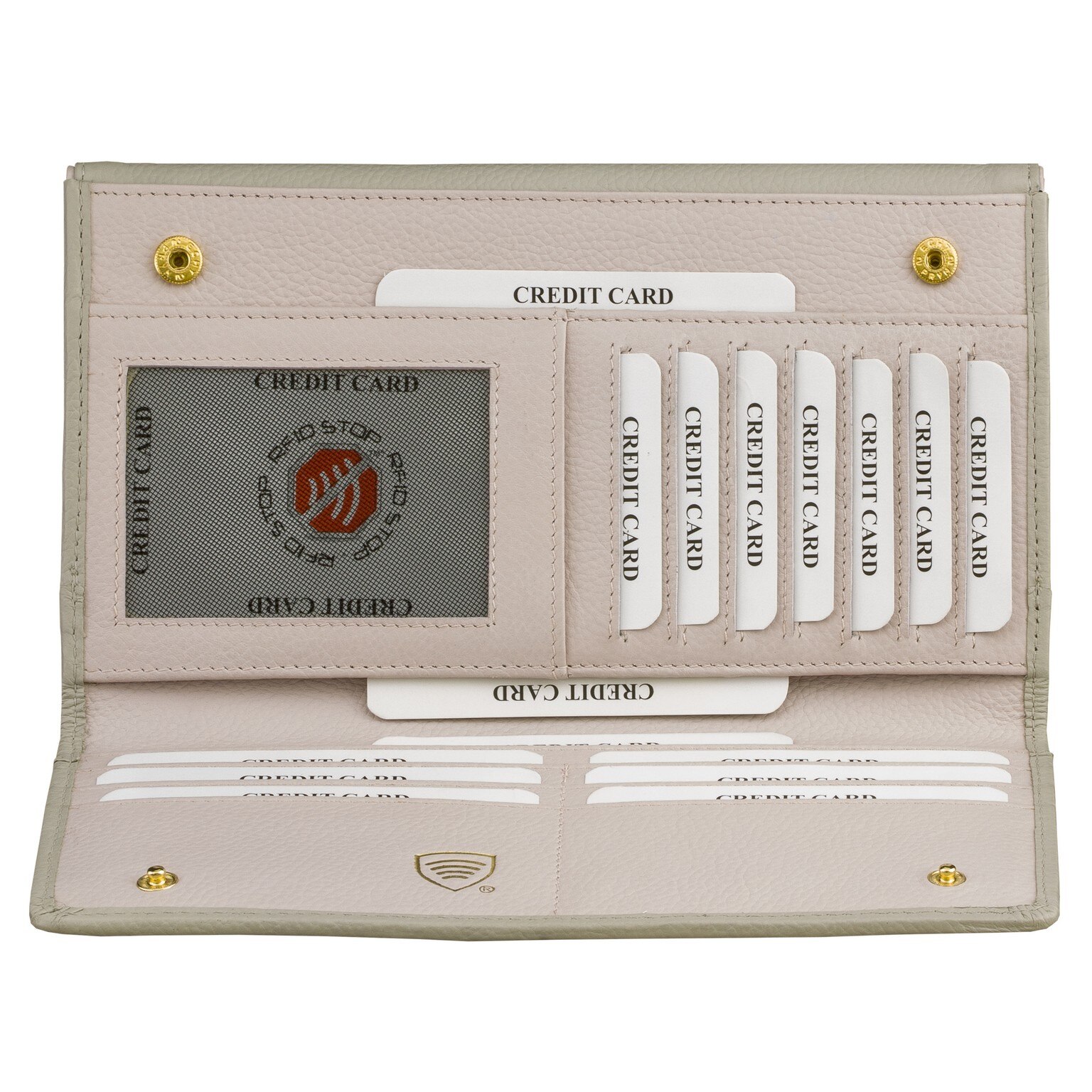 Koruma, Portofel KUK-38PGR, Piele naturala, Gri/Roz