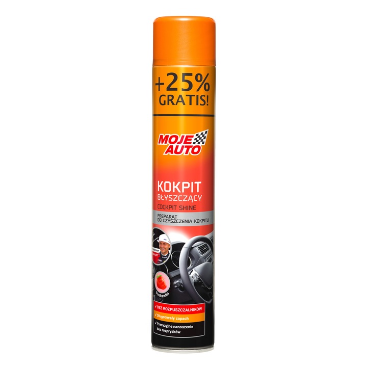 Fényes műszerfal-tisztító és karbantartó spray (eper)-Cockpit shine-Ma-spray 750 ml