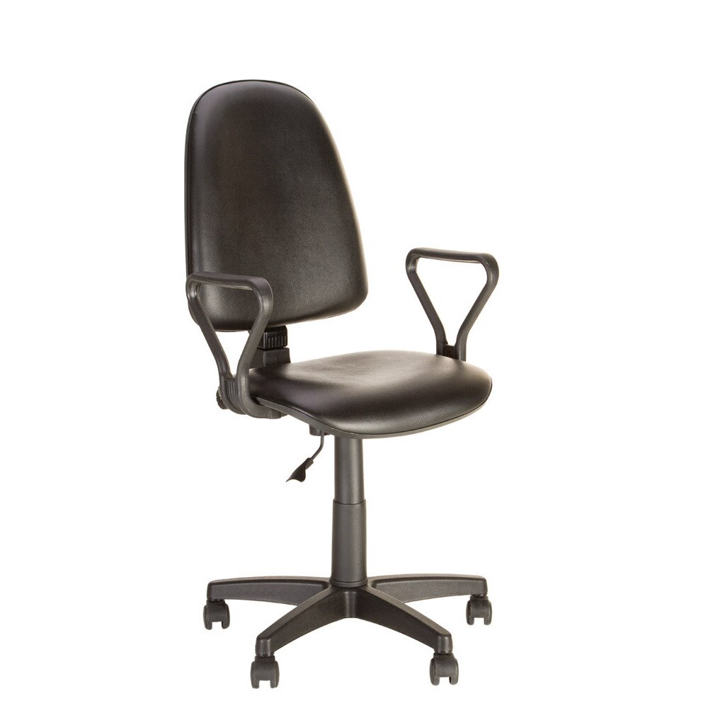 Scaun de birou PRESTIGE II GTP, Negru, piele ecologica