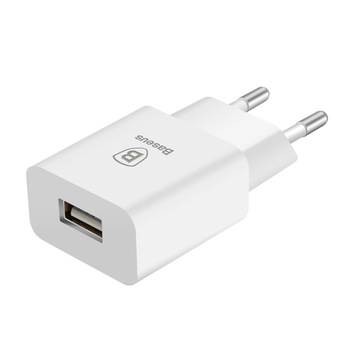 Adaptor priza BASEUS 5V / 2.1A, Alb Adaptor priza BASEUS 5V / 2.1A, Alb