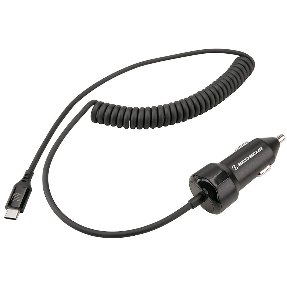 Incarcator Auto Scosche PowerVolt 18W fast charge cu cablu extensibil USB-C 30 /-/ 90 cm