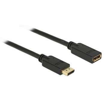 Cablu prelungitor DisplayPort v1.2 4K 60Hz 10m T-M Negru, Delock 84907 Cablu prelungitor DisplayPort v1.2 4K 60Hz 10m T-M Negru, Delock 84907