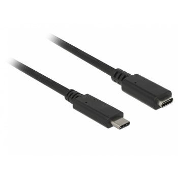 Cablu prelungitor USB 3.1 Gen 1 tip C T-M 3A 2m Negru, Delock 85542 Cablu prelungitor USB 3.1 Gen 1 tip C T-M 3A 2m Negru, Delock 85542
