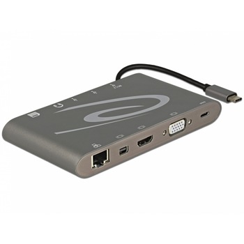 Docking station USB 3.1 tip C 4K (Gigabit, Mini DP, HDMI, VGA, USB 3.0, jack audio, micro SD/SD slot), Delock 87297 Docking station USB 3.1 tip C 4K (Gigabit, Mini DP, HDMI, VGA, USB 3.0, jack audio, micro SD/SD slot), Delock 87297