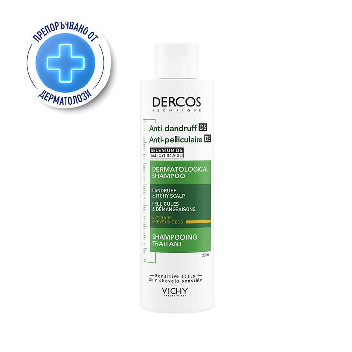 Шампоан за суха коса Vichy Dercos Anti-Dandruff, 200 мл