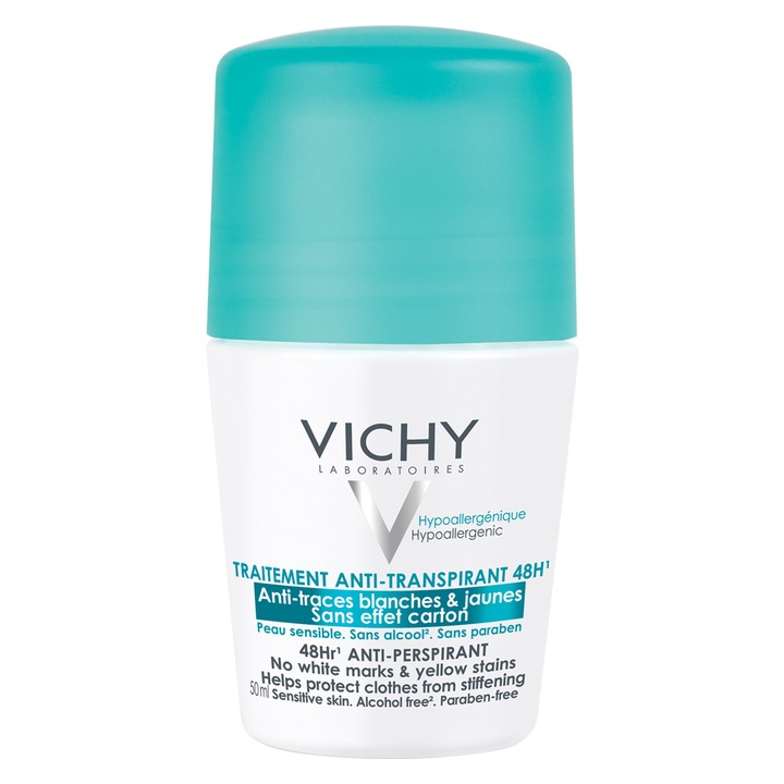Deodorant roll-on antiperspirant Vichy anti-urme, 48h, 50 ml