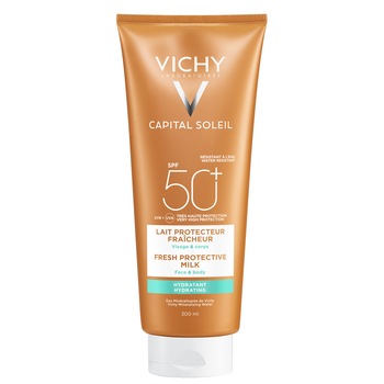 Lapte hidratant Vichy CAPITAL SOLEIL pentru fata si corp SPF50, 300 ml Lapte hidratant Vichy CAPITAL SOLEIL pentru fata si corp SPF50, 300 ml