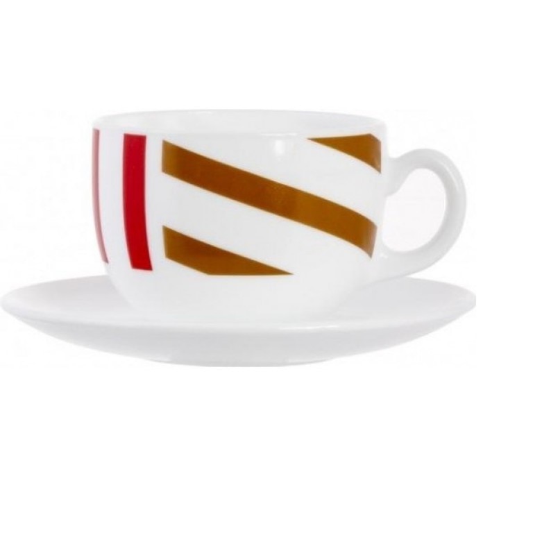 Serviciu pentru cafea Luminarc Balnea, 12 piese, 220 ml, Rosu/Maro