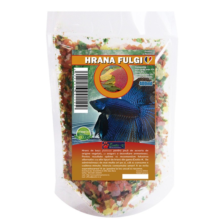 Hrana pentru pesti EXO Fulgi 400ml
