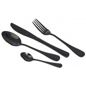 Set tacamuri Zephyr ,24 piese din otel inoxidabil, negru Set tacamuri Zephyr ,24 piese din otel inoxidabil, negru