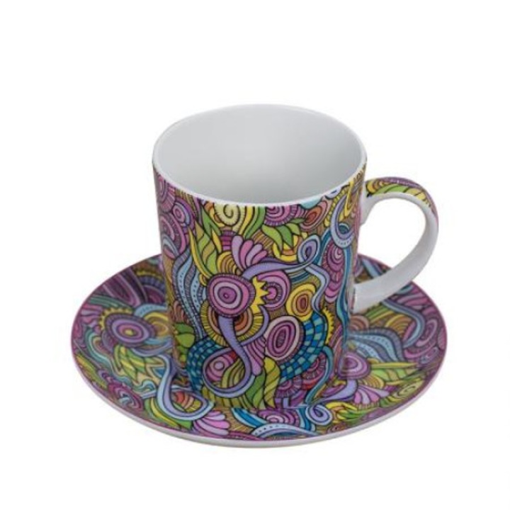 Чаша Димс-92, Абстрактна, 977804, Чаша с чинийка