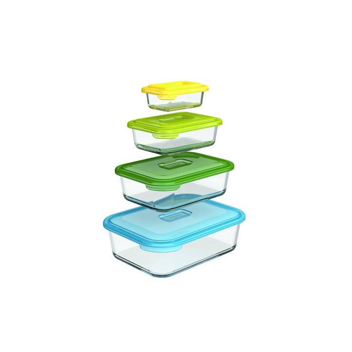 Set 4 cutii depozitare Nest Sticla - Joseph Joseph