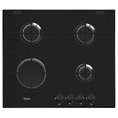 Plita incorporabila Whirlpool GMA 6411 NB, gaz, 4 arzatoare, aprindere electrica, Negru