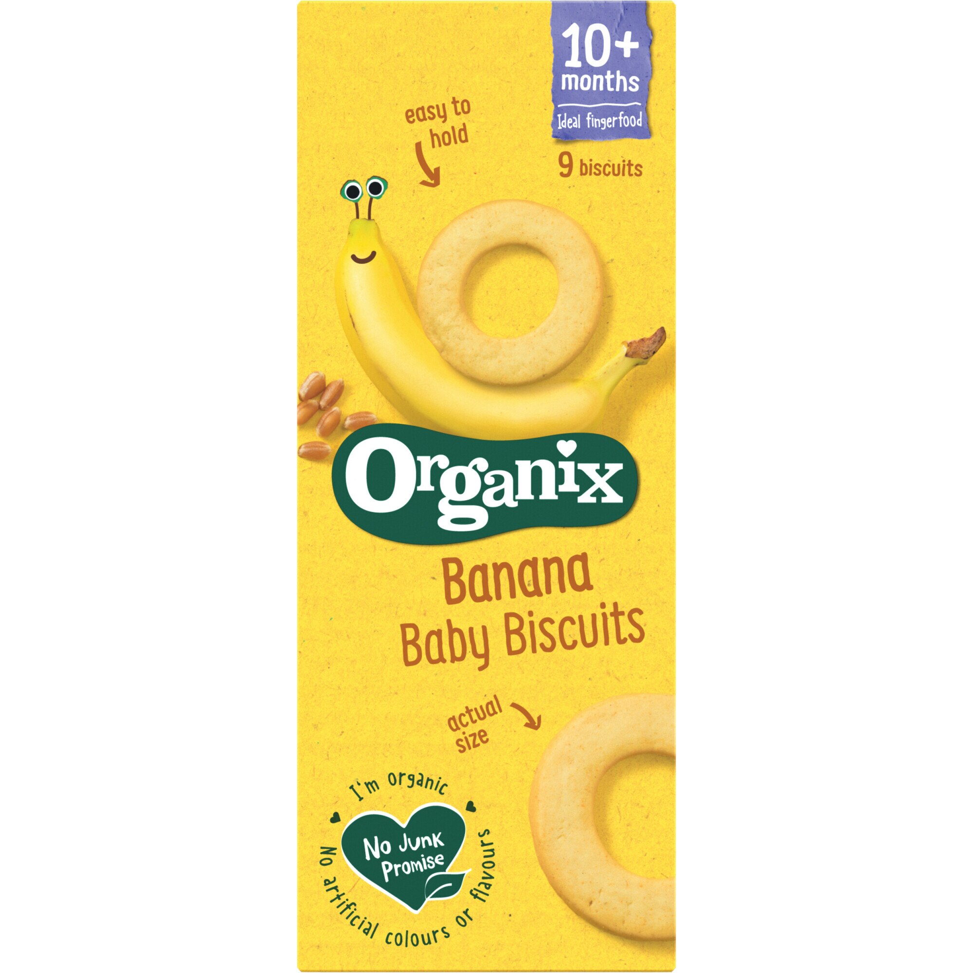 Biscuiti pentru bebelusi Bio Organix cu Banane, 54 g, de la 10 luni